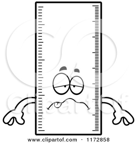 Cartoon Clipart Of A Sick Ruler Mascot - Vector Outlined Coloring Page by Cory Thoman