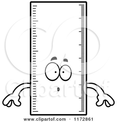 Cartoon Clipart Of A Surprised Ruler Mascot - Vector Outlined Coloring Page by Cory Thoman