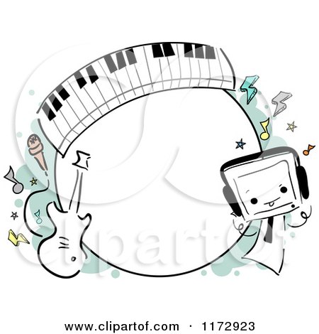 Cartoon of a Round Music Frame - Royalty Free Vector Clipart by BNP Design Studio
