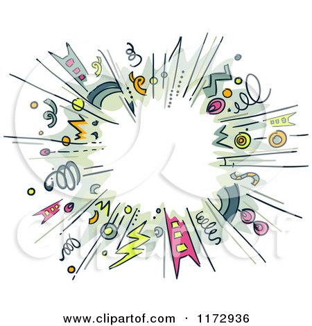 Cartoon of an Abstract Burst Explosion Frame - Royalty Free Vector Clipart by BNP Design Studio