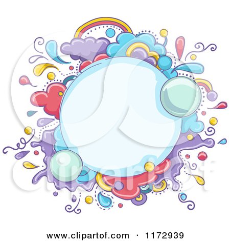 Cartoon of a Whimsy Burst Explosion Frame - Royalty Free Vector Clipart by BNP Design Studio