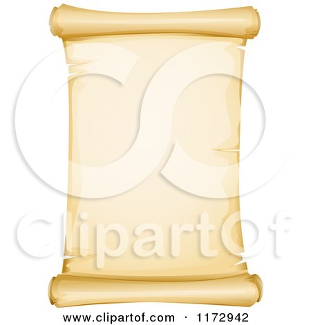 Cartoon of an Antique Aged Parchment Paper Scroll Page - Royalty Free Vector Clipart by BNP Design Studio