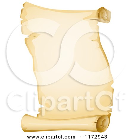Cartoon of an Antique Yellowed Parchment Paper Scroll Page - Royalty Free Vector Clipart by BNP Design Studio