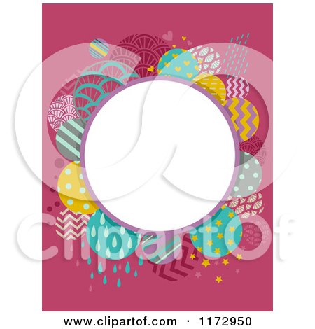 Cartoon of an Abstract Whimsical Frame over Pink - Royalty Free Vector Clipart by BNP Design Studio