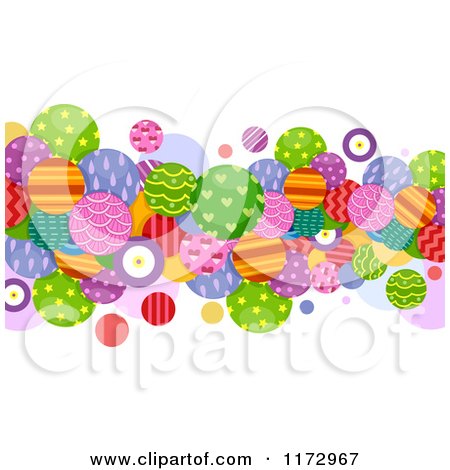 Cartoon of an Abstract Border of Colorfully Patterned Circles - Royalty Free Vector Clipart by BNP Design Studio