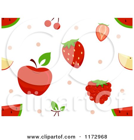 Cartoon of a Seamless Fruit Pattern with Dots - Royalty Free Vector Clipart by BNP Design Studio