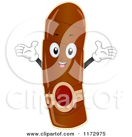 Cartoon of a Cheerful Cigar Mascot - Royalty Free Vector Clipart by BNP Design Studio