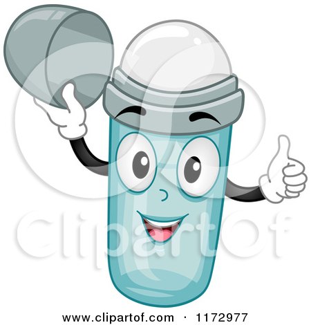 Cartoon of a Happy Deodorant Mascot Holding a Thumb up - Royalty Free Vector Clipart by BNP Design Studio