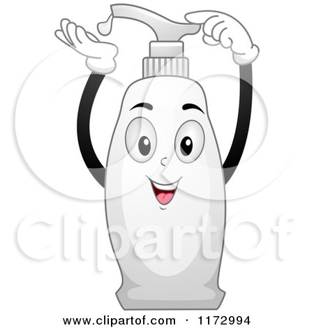 Cartoon of a Lotion Dispenser Mascot - Royalty Free Vector Clipart by BNP Design Studio