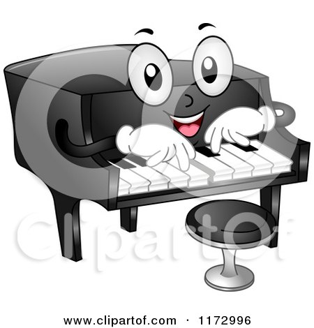 Cartoon of a Grand Piano Mascot - Royalty Free Vector Clipart by BNP Design Studio