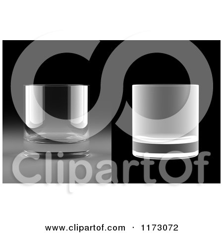 Clipart of a 3d Whiskey Glass On Two Backgrounds - Royalty Free CGI Illustration by stockillustrations