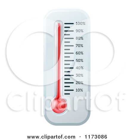Cartoon of a Wall Thermometer or Fundraiser Chart - Royalty Free Vector Clipart by AtStockIllustration