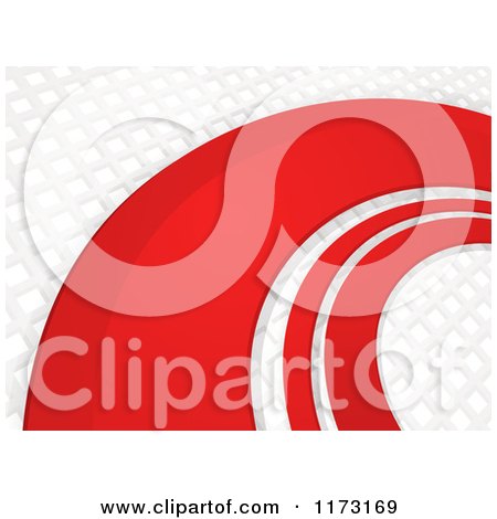 Clipart of Red Curves on a 3d White Grid - Royalty Free Vector Illustration by elaineitalia