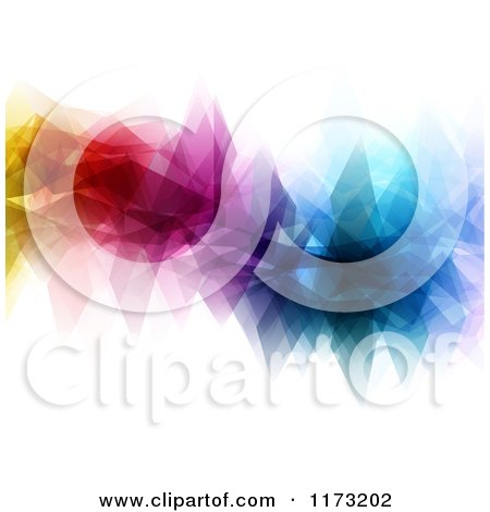 Clipart of a Background of Colorful Triangles Flowing - Royalty Free Vector Illustration by KJ Pargeter