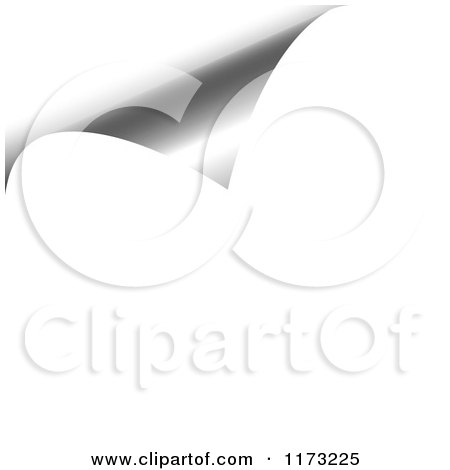 Clipart of a 3d Curling White and Silver Page Corner - Royalty Free Vector Illustration by vectorace