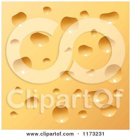 Clipart of an Orange Cheese and Holes Background - Royalty Free Vector Illustration by vectorace