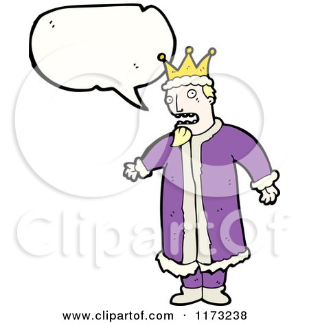 Cartoon of King with Conversation Bubble - Royalty Free Vector Illustration by lineartestpilot