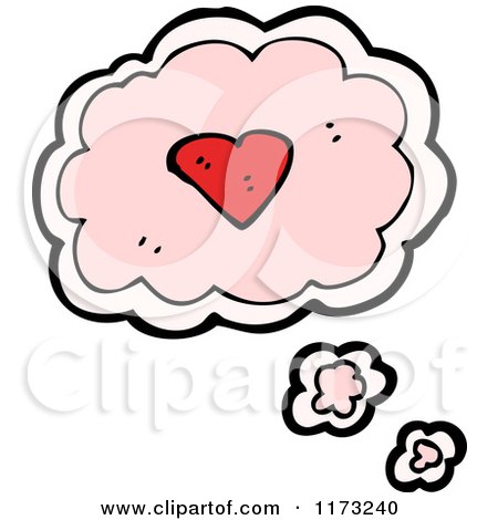 Cartoon of Conversation Bubbles with Hearts - Royalty Free Vector Illustration by lineartestpilot