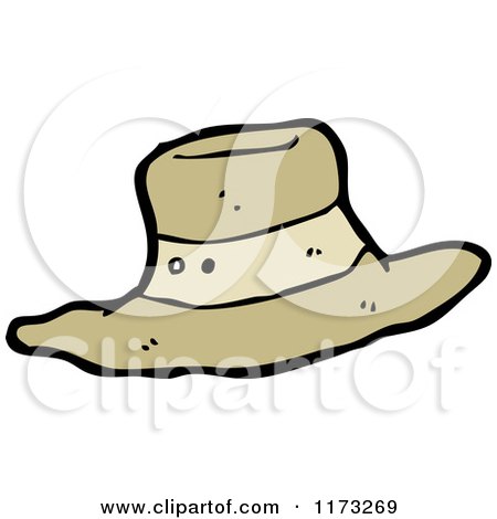 Cartoon of a Brown Hat - Royalty Free Vector Illustration by lineartestpilot