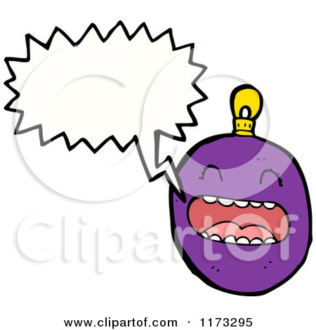Cartoon of Christmas Ornament with Conversation Bubble - Royalty Free Vector Illustration by lineartestpilot
