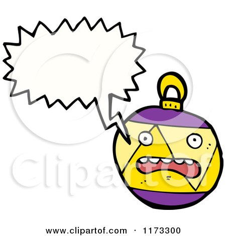 Cartoon of Christmas Ornament with Conversation Bubble - Royalty Free Vector Illustration by lineartestpilot