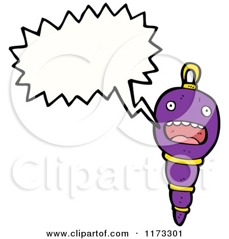 Cartoon of Christmas Ornament with Conversation Bubble - Royalty Free Vector Illustration by lineartestpilot
