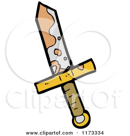 Cartoon of a Knife - Royalty Free Vector Clipart by lineartestpilot