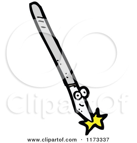 Cartoon of a Happy Scalpel Mascot - Royalty Free Vector Clipart by lineartestpilot