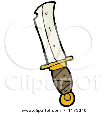 Cartoon of a Knife - Royalty Free Vector Clipart by lineartestpilot