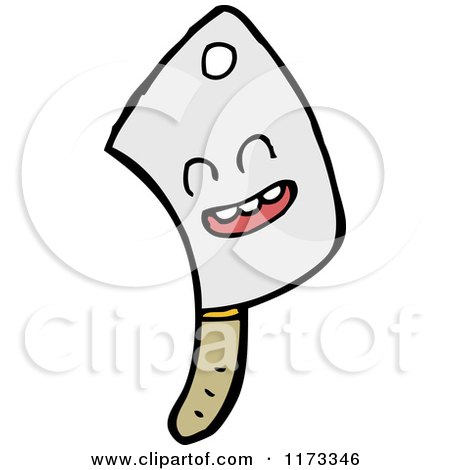 Cartoon of a Cleaver Knife Mascot - Royalty Free Vector Clipart by lineartestpilot