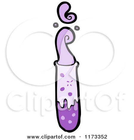 Cartoon of a Bubbling Purple Test Tube - Royalty Free Vector Clipart by lineartestpilot