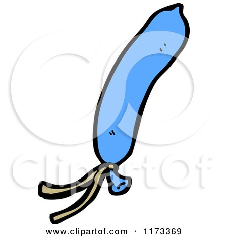 Cartoon of a Blue Balloon - Royalty Free Vector Clipart by lineartestpilot