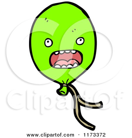 Cartoon of a Green Balloon Mascot - Royalty Free Vector Clipart by lineartestpilot