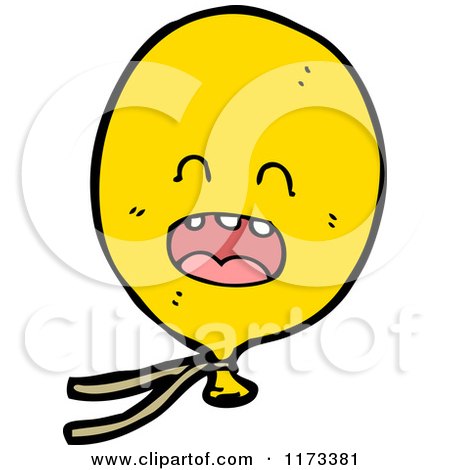 Cartoon of a Yellow Balloon Mascot - Royalty Free Vector Clipart by lineartestpilot