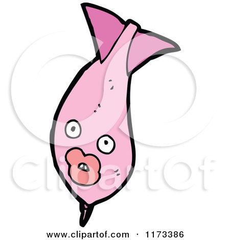 Cartoon of a Pink Rocket - Royalty Free Vector Clipart by lineartestpilot