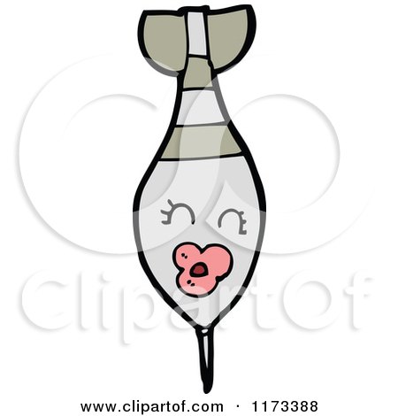 Cartoon of a Gray Rocket - Royalty Free Vector Clipart by lineartestpilot