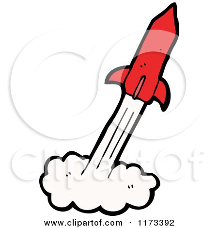 Cartoon of a Rocket - Royalty Free Vector Clipart by lineartestpilot