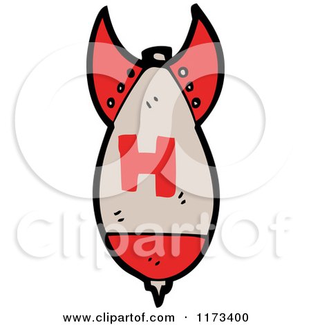 Cartoon of a Rocket - Royalty Free Vector Clipart by lineartestpilot