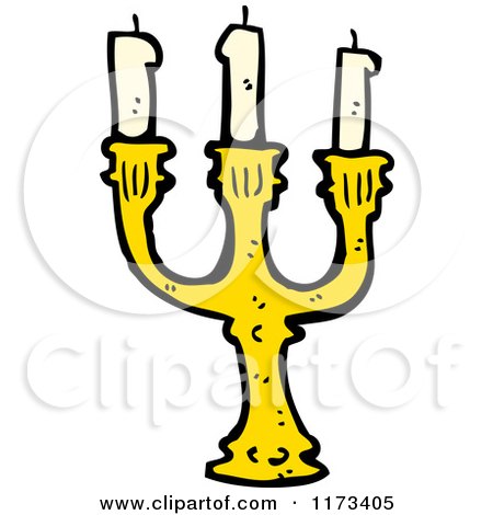 Cartoon of a Candle Holder - Royalty Free Vector Clipart by lineartestpilot