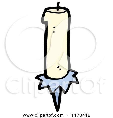 Cartoon of a Candle - Royalty Free Vector Clipart by lineartestpilot