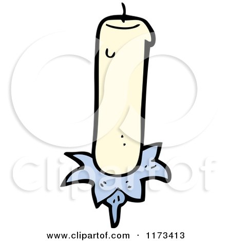 Cartoon of a Candle - Royalty Free Vector Clipart by lineartestpilot