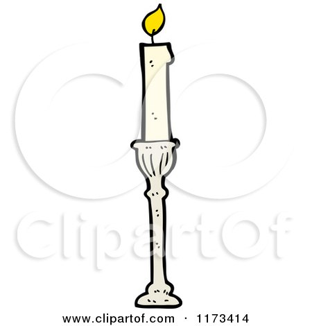 Cartoon of a Candle Stick - Royalty Free Vector Clipart by lineartestpilot