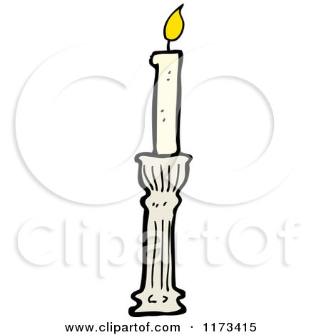 Cartoon of a Candle Stick - Royalty Free Vector Clipart by lineartestpilot
