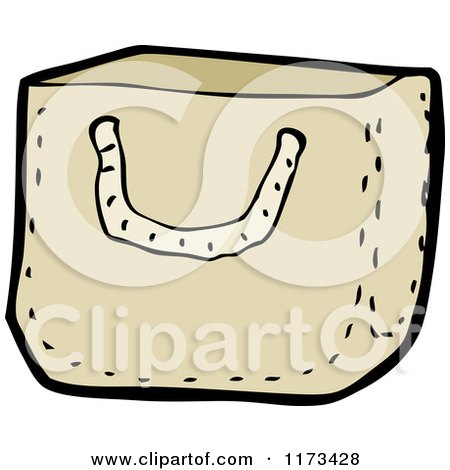 Cartoon of a Reusable Shopping Bag - Royalty Free Vector Clipart by lineartestpilot