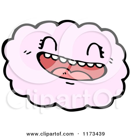 Cartoon of a Cloud Mascot - Royalty Free Vector Clipart by lineartestpilot