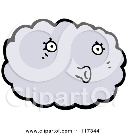 Cartoon of a Cloud Mascot - Royalty Free Vector Clipart by lineartestpilot