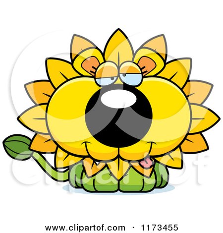 Cartoon of a Goofy Dandelion Flower Lion Mascot - Royalty Free Vector Clipart by Cory Thoman