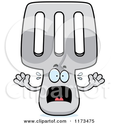 Cartoon of a Screaming Spatula Mascot - Royalty Free Vector Clipart by Cory Thoman