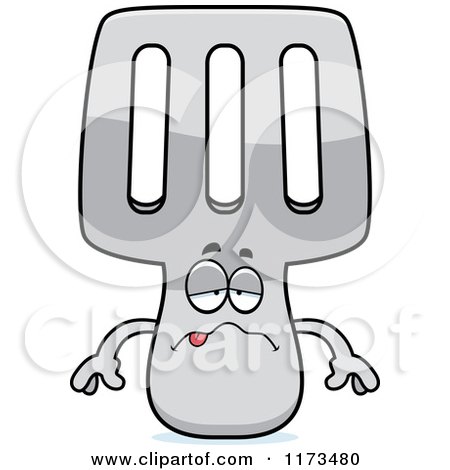 Cartoon of a Sick Spatula Mascot - Royalty Free Vector Clipart by Cory Thoman