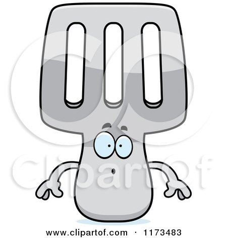 Cartoon of a Surprised Spatula Mascot - Royalty Free Vector Clipart by Cory Thoman